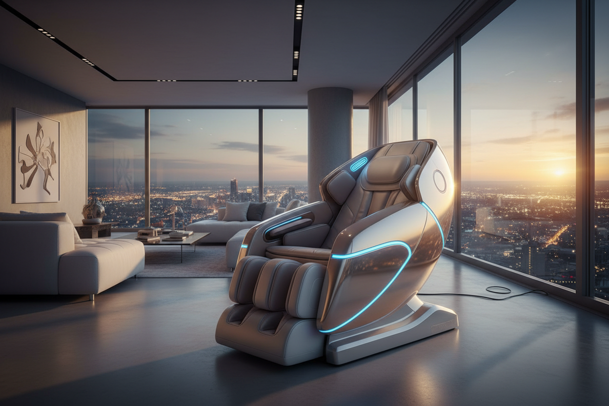 Sovereign Full-Body 4D Massage Throne - AI Body Scanning & Heat Tech